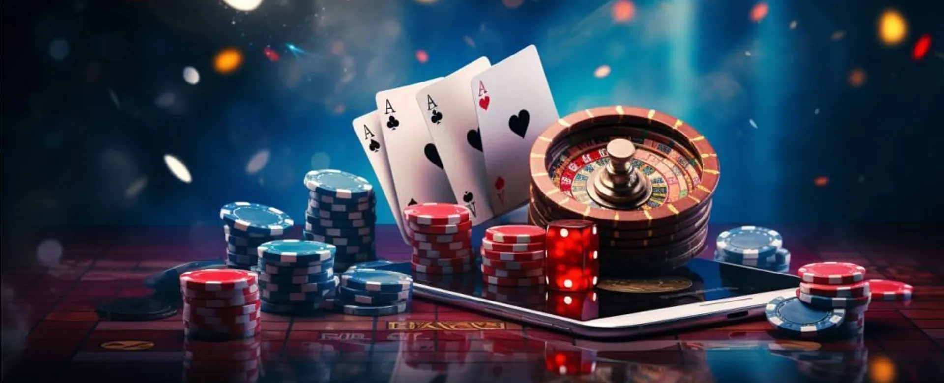 Nustargame. Poker Table with Cards and Chips